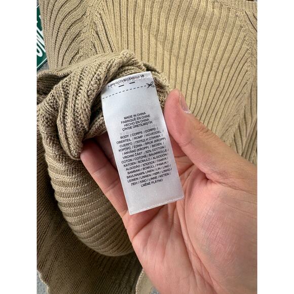 Ralph Lauren Polo Linen Blend Sweater Womens Medium Tan Brown Lightweight NEW M - Picture 8 of 8